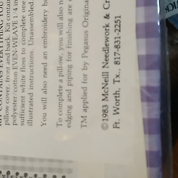 Vintage 1980s chicken scratch craft pillow kit needlecraft - Picture 4 of 4